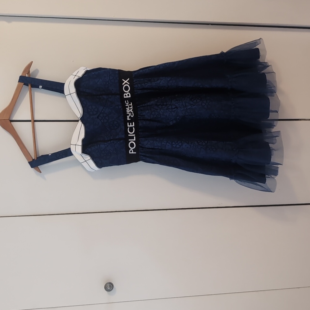 Hot Topic Doctor Who Blue, White and Black Dress